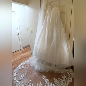 Allure Bridals Ivory Beaded Tulle Ballgown